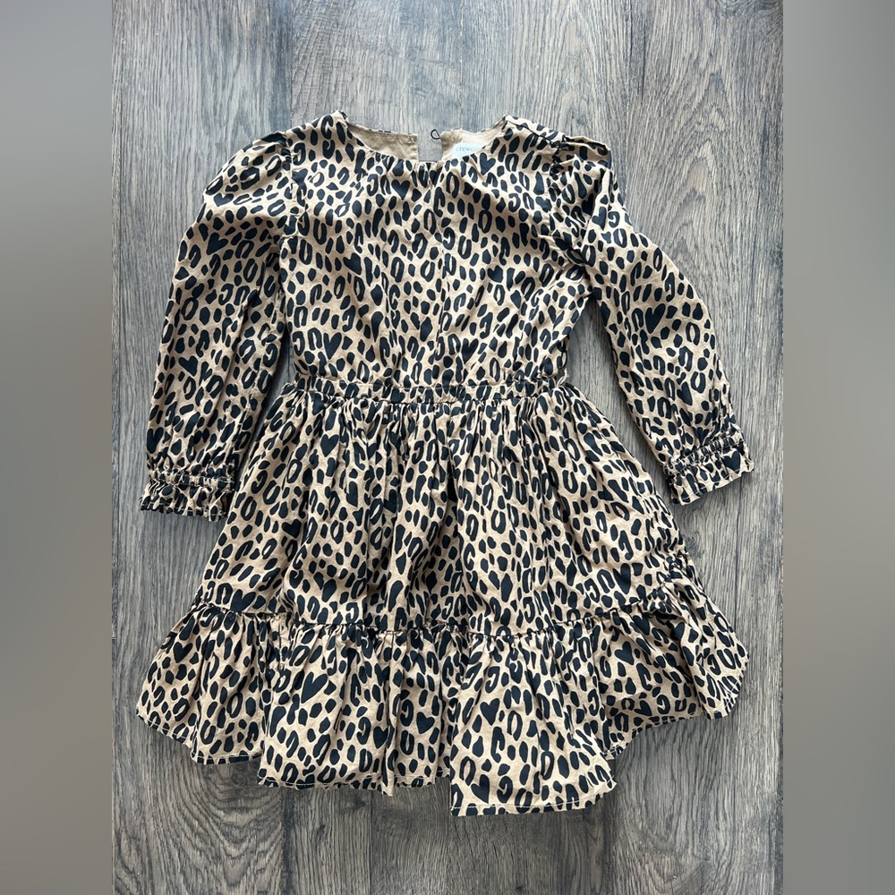 Crewcuts Kids Leopard Print Dress - Black and Tan